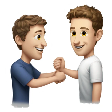 Mark Zuckerberg and Eduardo Saverin shaking hands sticker