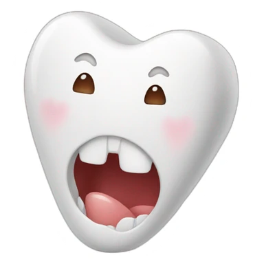 little tooth emjoi giving a kiss sticker