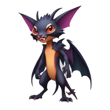 Kawaii Edgy Cool Vampiric Beautiful Noivern-Nargacuga-Litten with big Bat Ears full body sticker