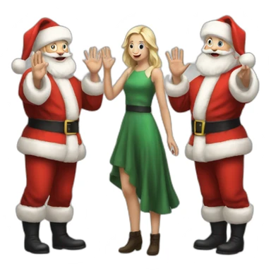 Full height Actively gesturing with hands pale skin Santa Claus sticker