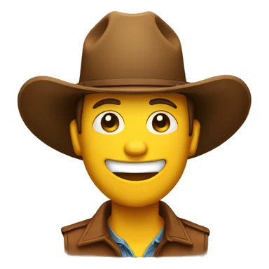 smileyface with brown cowboyhat sticker