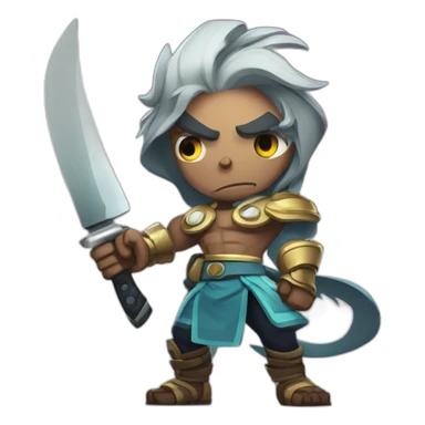 brawlhalla character giving a thumbs down with a knife in his other hand sticker