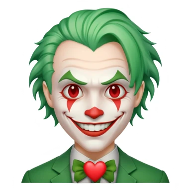 The Joker villain with a heart surrounding him sticker