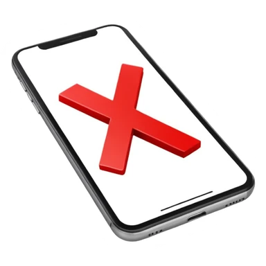 phone texting red X symbol sticker
