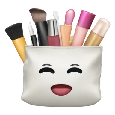 bag with cosmetics sticking out sticker