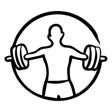 gym icon, hand-drawn black outlined style sticker