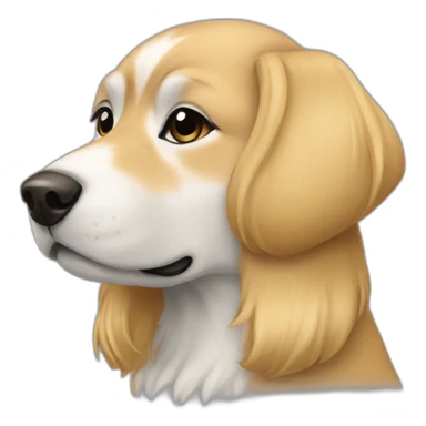 kokomi dog blond side profile sticker