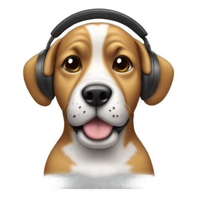 Dog wearing headphones sticker