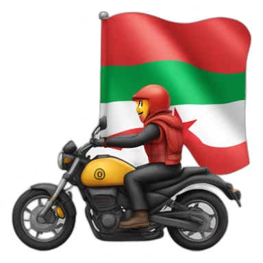 quelqu'un sur une moto avec le drapeau du Maroc derrière sticker