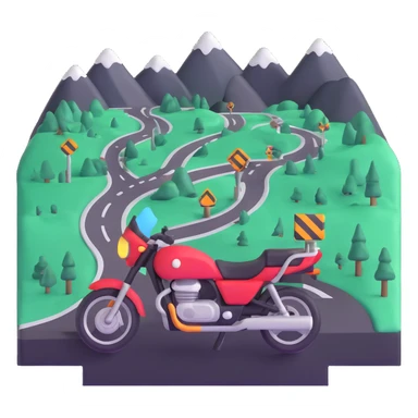 motorcycle route map with checkpoints and scenic views sticker