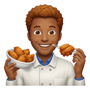 black man eating chicken  sticker