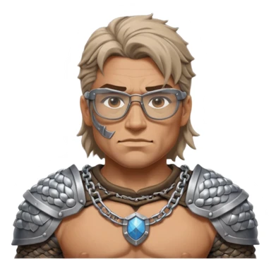 Glasses-Wearing wild Warrior bust sticker