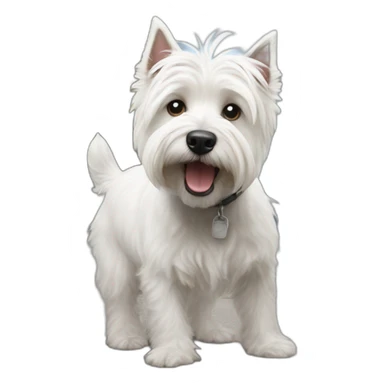 Highland White Terrier poops on the street sticker