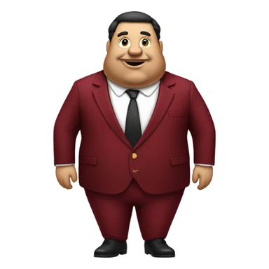 fat banker in dark red velvet suit sticker