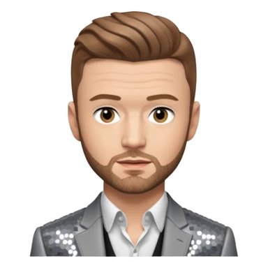 Justin Timberlake with light brown hair, grey sequin tour outfit  sticker
