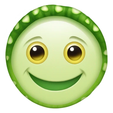 smiley with cucumber eyes sticker