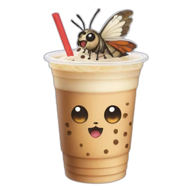 Mothra bubble tea sticker