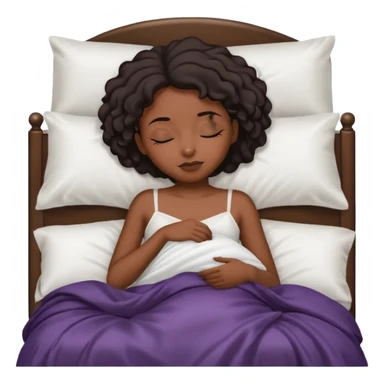 Black girl sleeping in bed with white silk sheets sticker
