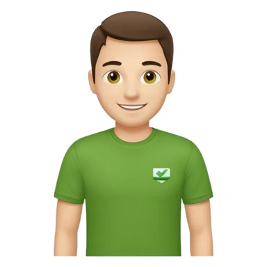 manager of delivery company in green t-shirt sticker