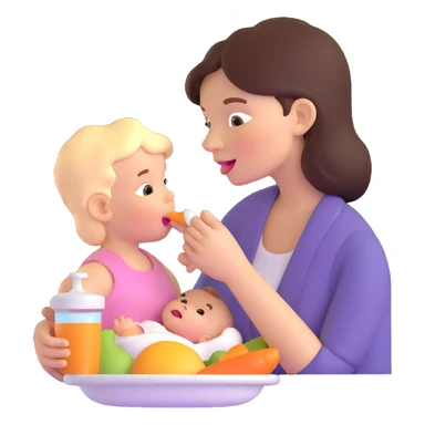 mom feeding baby sticker