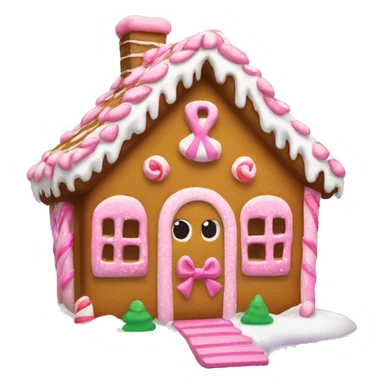 Gingerbread house with a pink bow  sticker