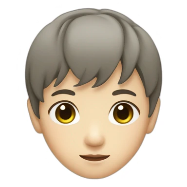 japanese asian kid with green eyes and brown hair sticker