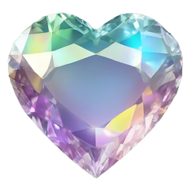 Heart shaped 56-carat iridescent diamond crystal cluster  sticker