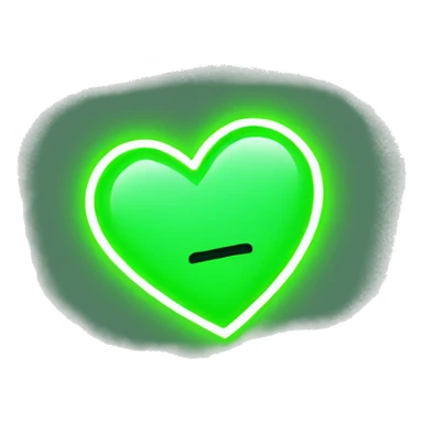 Neon green heart  sticker