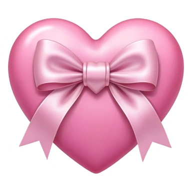 Pink heart with white bow  sticker