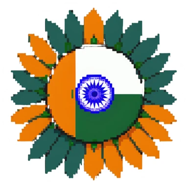 Indian flag with saffron, white, and green horizontal stripes and blue Ashoka Chakra wheel in the center sticker