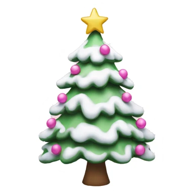 Christmas tree with snow and pink decor sticker