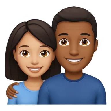 Ebony couple, light skin female brown skin male sticker
