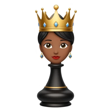 black queen chess piece, regal, detailed crown sticker