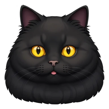 A fat cat black with yellow eyes sticker