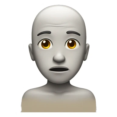 Sad face pouting with peace sign sticker