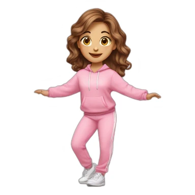 dancing-brown-haired-white-girl-pink-oversize-tracksuit sticker