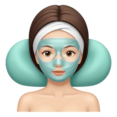 white Lady with face mask spa beauty full face relaxing sticker
