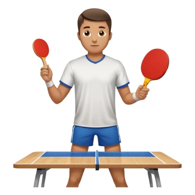 Guy playing ping pong on a 4x8 wooden table sticker
