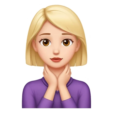 Girl holding her hands on her neck  sticker