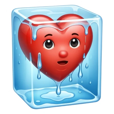 a heart melting an ice cube sticker