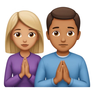 A woman praying with a man behind her  sticker