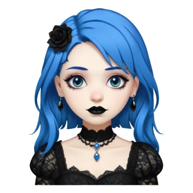 blue haired old goth princess sticker
