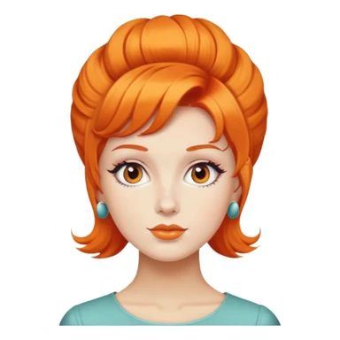orange hair styled in a retro bouffant sticker
