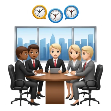 a group of coworkers in meeting room sticker