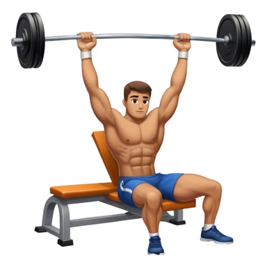 A guy doing bench press sticker