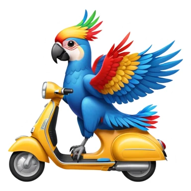 Macaw on vespa sticker