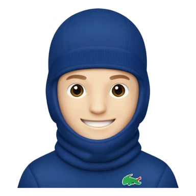 white boy lacoste balaclava with lacoste sticker
