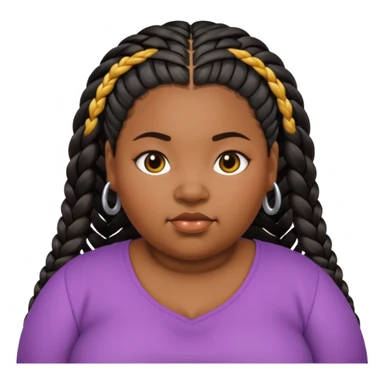 Fat girl black and has cornrows and there Long sticker