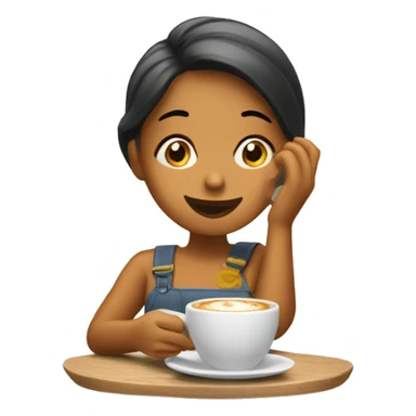 Chica bebiendo café sticker