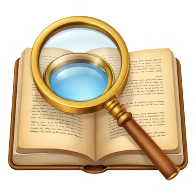 Magnifying glass with a book sticker